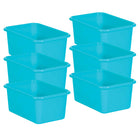 Teacher Created Resources - Petit bac de stockage en plastique Sarcelle, paquet de 6-Les petits livres, les blocs-notes, les jouets, les jeux et les fournitures peuvent être rangés pour aider votre chambre à rester sans encombrement.