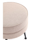 Manhattan Comfort Bailey 18.11" Mid-Century Modern Polyester Blend Upholstered Ottoman - Oatmeal with Black Legs-Leg Height Measures: 8.66 in