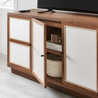 Modway Capri 63" Wood Grain TV Console - Walnut-Soft-Close Hinges