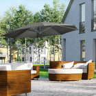 Outsunny ⌀ 9.6' Patio Hanging Offset Umbrella Aluminum - Grey-Aluminum pole and steel ribs with powder coating for years of use
