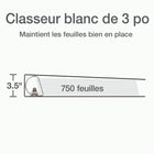 Cardinal® - Reliure XtraLife ClearVue verrouillable à anneaux en «D», blanche, 3 po-Anneaux inclinés en D verrouillables à montage arrière avec déclics GelTab peuvent tenir 25 % plus de feuilles que les anneaux ronds standard  