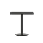 Flash Furniture 30'' Square Laminate Table Top, Black with 18'' Round Table-Height Base (XUBK3030TR18)-Top Size: 30"W x 30"D