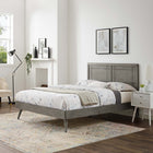 Modway - Marlee Bois Lit plateforme jumelle avec pieds écartés, Gris-Construction en bois, MDF et placage