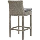Modway Conduit Outdoor Patio Wicker Rattan Bar Stool - Light Gray Gray - Set of 2-All-Weather Cushion Cover