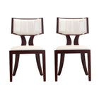 Manhattan Comfort Pulitzer 18.1" Traditional Faux Leather Upholstered Dining Chairs - Pearl White and Walnut - Set of 2-Traditional Dining Chair for Dining Room Use. Set of 2