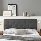 Modway Collins Tufted Fabric and Wood King Headboard - Walnut Charcoal-Rubberwood and MDF