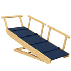 PawHut Adjustable Foldable Dog Stairs with Non-slip Mat-The pine wood frame supports large dogs under 88 lbs (40 kg), ideal for older and injured dogs.