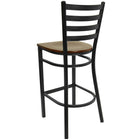 Flash Furniture - Tabouret de restaurant de la série HERCULES en métal noir avec dossier échelle - siège en bois d'acajou-Siège en contreplaqué épais de 0,625 po