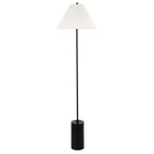 Hudson&Canal - Lampadaire Somerset de 162 cm de haut avec abat-jour en tissu Empire - Bronze noirci/blanc-Design moderne et contemporain pour votre salon, bureau, chambre ou coin lecture