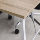 HOMCOM 41.7" Computer Desk with Storage Sheves and Foldable Tabletop - White-Suitable for your home office, study, dining room or any other limited space