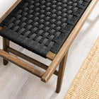 Modway Saoirse 47" Wove Rope Wood Bench - Walnut/Black-Side Supports