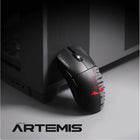 Cybeart Artemis Ultra-Light Hot-Swap Battery Gaming Mouse - The Batman-1000Hz polling with 1ms response ensures instant, lag-free input and smooth control. PixArt 3311 optical sensor with 24,000 DPI, 300 IPS, and 35G acceleration delivers precise, responsive tracking for gaming and productivity