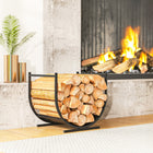 Outsunny Firewood Rack Outdoor - 17" Log Holder for Fireplace Storage-The elevated design keeps logs off the ground, promoting airflow to keep wood dry