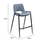 Zuo Desi Counter Stool - Azure Grey - Set of 2-8