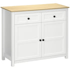 HOMCOM 39.4" L Sideboard Buffet Cabinet - White-Large tabletop, two drawers, and a two-tier cabinet for plenty of storage