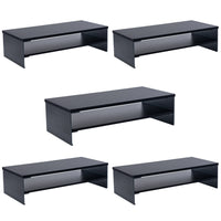 ShoppingAll 2-Tiers Wooden Monitor Stand Riser with Storage Organizer - Black - 5 Pack-Premium Engineered Wood Design: Made with high-quality MDF, our monitor stand is designed for durability. Its refined finish complements any workspace, be it at home or in the office.