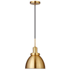 Hudson&Canal - Suspension Madison de 30,5 cm de large avec abat-jour en métal, Hudson&Canal, laiton/laiton-Design industriel pour votre entrée, votre foyer ou votre cuisine