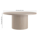 Hudson&Canal Rollan 32"W Round Coffee Table - Alder White-8