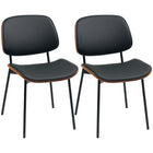 HOMCOM Dining Chairs in Mid Century Modern Style - Black - Set of 2-The curved wooden dining chairs enhance the chic ambiance of the dining area