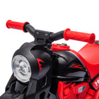 Qaba 3 Wheels 6V Kids Electric Motorcycle with LED Headlight - Black-Adorable 6V motorcycle equipped with a protective mudguard 