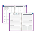 Mead 2026-27 Upper Class Student Weekly/Monthly Planner - 8½" x 6" - Purple - Bilingual-Twin coil binding resists snagging and lays flat for ease of use