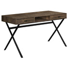 Monarch Specialties - 7447 Bureau 48 po L - Faux Bois Brun/Metal Noir-Bureau compact et parfait pour tous les ordinateurs portables ou tablettes; surface facile à entretenir dotée d'un fini sur tous les côtés