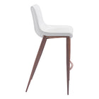 Zuo Magnus Barstool - White/Walnut - Set of 2-3 year limited warranty