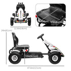 Aosom - Go-kart à pédales pour enfants avec siège réglable, roues en caoutchouc - blanc-Dimensions totales : 47,6 po L x 22,8 po l x 24 po H (121 x 58 x 61 cm) 