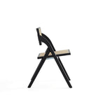 Manhattan Comfort Lambinet 20.87" Industry Chic Dining Folding Chair - Black and Natural Cane - Set of 2-Featuring Folding Capabilities. Perfect to Store Away When Not in Use