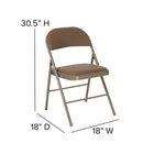 Flash Furniture HERCULES Series Double Braced Beige Vinyl Folding Chair-Non-Marring Floor Glides
