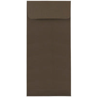 JAM Paper Enveloppes à ouverture au sommet en papier recyclé avec ferm. gommée, 4 1/8 x 9 1/2 po, brun chocolat, 100/paquet-Brun chocolat