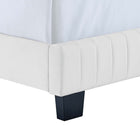 Modway Celine Channel Tufted Performance Velvet King Bed - White-Solid Wood Legs