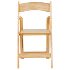 Flash Furniture HERCULES Series Natural Wood Folding Chair with Vinyl Padded Seat-Beige Vinyl Padded Upholstered Seat