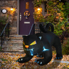 HOMCOM 6' Lit Inflatable Crouching Black Cat Halloween Yard Decoration-Self-inflates in minutes when plugged into any standard electrical outlet 