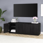 Hudson&Canal Mansfield TV Stand for TV's up to 78" - Black Grain-Product Dimensions: 15.5" L x 70" W x 24" H
