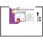 Charles Leonard Magnetic Dry Erase Board - 17" x 23" - with Eraser/Marker and 2 Magnets - Grey Frame-Magnetic dry erase board comes with a gray frame that can easily match the decor in your home, dorm, classroom or office