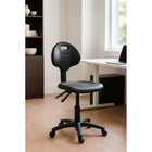 Nicer Interior - Chaise de laboratoire multifonction en uréthane - Noir-Base cinq étoiles en nylon renforcé pour plus de stabilité