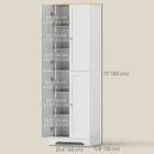 HOMCOM 72" H Tall Pantry Cabinet with 4 Doors - White-Anti-tipping design increases safety for family environments 