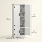 HOMCOM 60" H Kitchen Pantry Cabinet with Shelves - White-Mainly used for storage and provides storage space for disordered products 