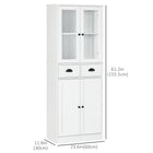 HOMCOM 61" H Kitchen Pantry Cabinet with Shelves and Soft-Close Doors - White-Adjustable shelves allow you to store more large items without worrying if they will fit 