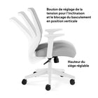 Staples - Fauteuil fonctionnel Essentials, tissu et dossier en maille, gris-Appariez facilement ce fauteuil avec tout meuble de la collection Essentials