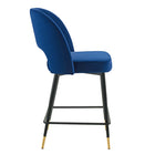 Modway Rouse Performance Velvet Counter Stool - Navy-Dense Foam Padding