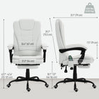 Vinsetto 7-Point Vibrating Reclining Massage Office Chair with Footrest and Swivel Wheels - White-Retractable footrest so you can prop your feet up while you lay back