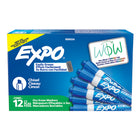 Expo Low Odour Dry-Erase Markers - Chisel Tip - Blue - 12 Pack-Better erasing ink! One swipe and it’s gone. Compared overall to previous version of EXPO markers. Results vary based on surface