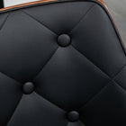 HOMCOM - Chaises de salle à manger modernes avec dossier en bois massif et pieds en acier - noir - lot de 2-Couleur : Noir, Noyer brun