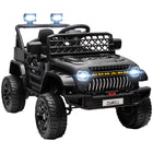 Qaba 12V Kids Ride on Truck Car with Remote Control, Openable Doors - Black-12V kids UTV possesses dual motors, offering 60 minutes of run time 