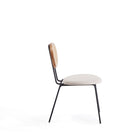 Manhattan Comfort Jardin 19.09" Industry Chic Upholstered Dining Chair - Nature and Oatmeal - Set of 2-Seat Height Measures: 17.52 in. With Weight Capacity of 275 lb