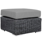 Modway Summon Outdoor Patio Sunbrella Ottoman - Canvas/Grey-Long Lasting Sunbrella Fabric 