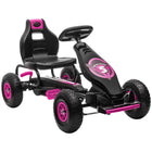 Aosom - Go-kart à pédales avec siège réglable, roues en caoutchouc et amortisseur - rose-Roues en caoutchouc gonflables avec système de suspension 