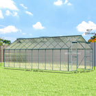 Outsunny - serre en polycarbonate 20 pi x 8 pi avec aération de toit réglable- Panneaux en polycarbonate avec protection UV pour protéger les plantes du soleil intense  
